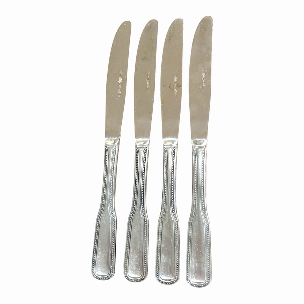 Stainless By Salem 1776 Beaded Edge Lot of 4 Dinner Knives